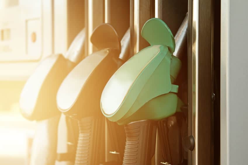 Close Up of Fuel Pumps at a Petrol Station