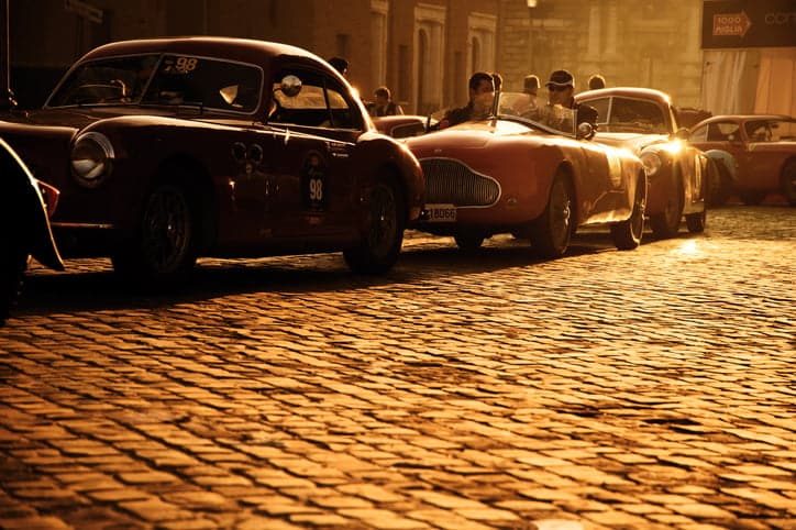 Rome, Italy - May 14, 2011: detail of the vintage car arrived in Rome during the historic race Mille Miglia started in Brescia. The route is: Brescia - Rome - Brescia. Shot in a public street where no permission was required.