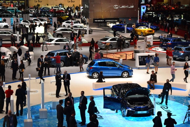 People on the motor show