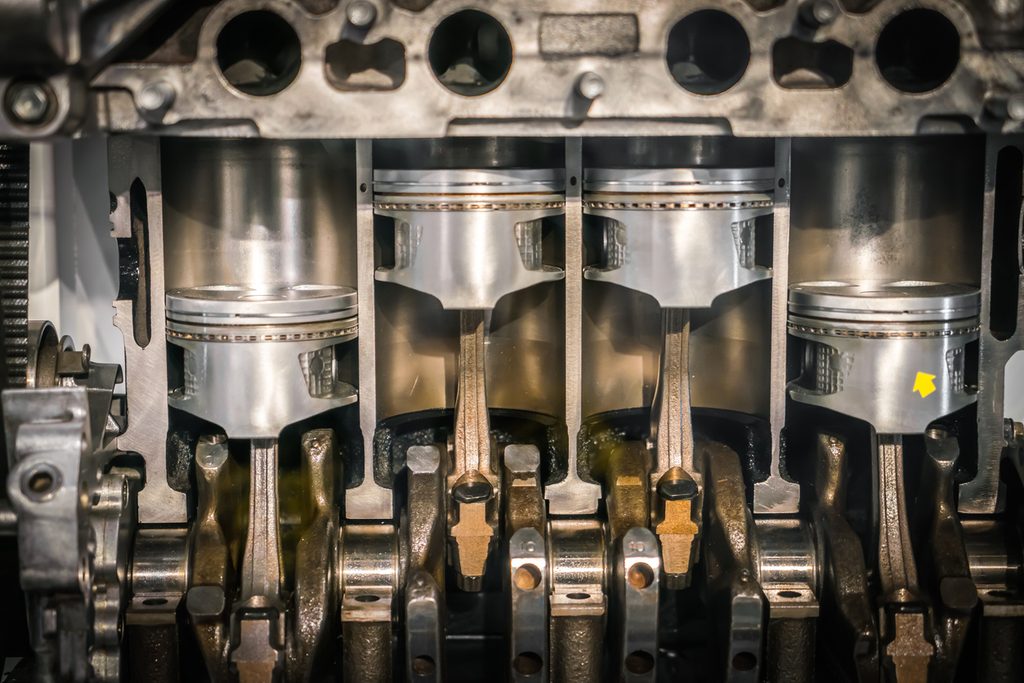 Engine piston cross section