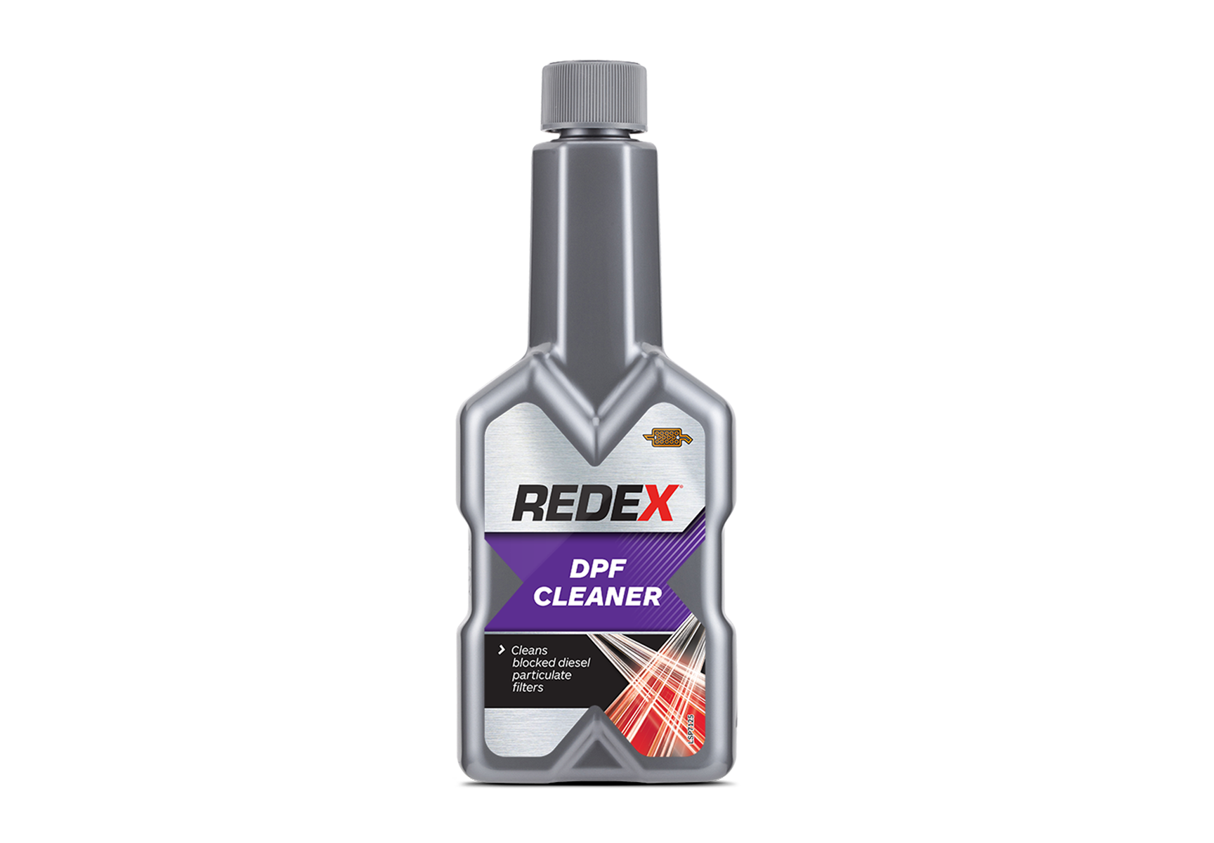 Redex DPF Cleaner bottle, featuring a silver, black and red design.